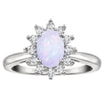 thumbnail image 1 of Star K � Classic Lady Diana Halo Oval 7x5 Genuine Opal Ring, 1 of 9