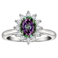 thumbnail image 1 of Star K � Classic Lady Diana Halo Oval 7x5 Rainbow Mystic Topaz Ring, 1 of 9