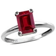thumbnail image 1 of Star K � Classic Octagon Emerald Cut 8x6mm Created Ruby Solitaire Engagement Promise Ring, 1 of 8