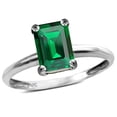 thumbnail image 1 of Star K � Classic Octagon Emerald Cut 8x6mm Simulated Emerald Solitaire Engagement Promise Ring, 1 of 8