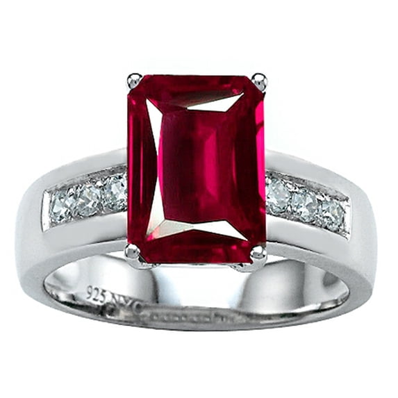 Star K� Classic Octagon Emerald Cut 9x7 Ring With Created Ruby