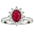 thumbnail image 1 of Star K � Classic Oval 7x5 Lady Diana Halo Created Ruby Ring, 1 of 9
