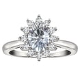 thumbnail image 1 of Star K � Classic Lady Diana Halo Oval 7x5 Genuine White Sapphire Ring, 1 of 9