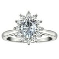 thumbnail image 1 of Star K � Classic Oval 7x5 Lady Diana Halo Genuine White Topaz Ring, 1 of 9