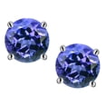thumbnail image 1 of Star K� Classic Round  7mm Simulated Tanzanite Four Prong  Stud Earrings, 1 of 9