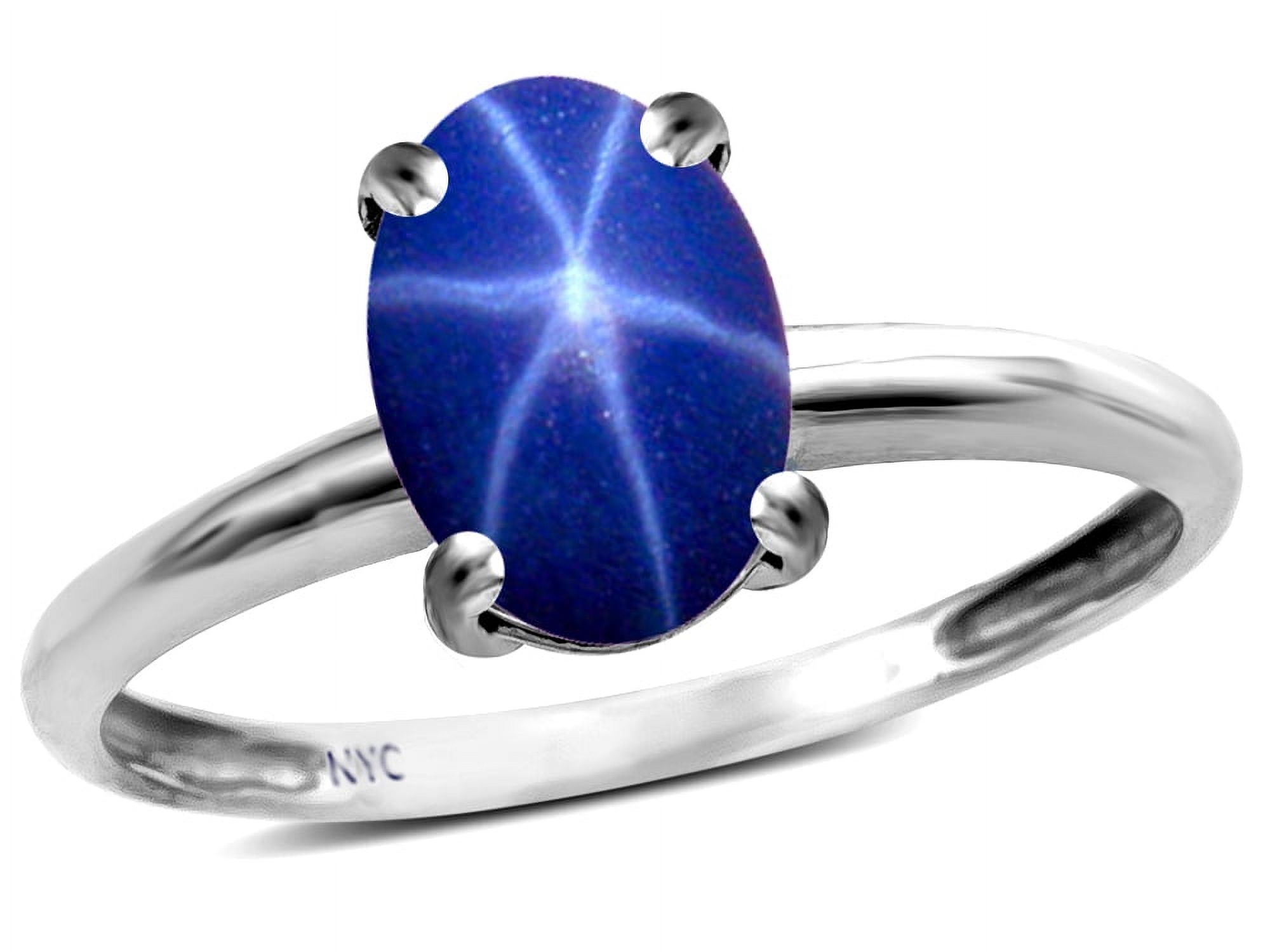 Star Promise Rings Star K Classic Solitaire Oval 8x6 Created Star Sapphire Engagement ...