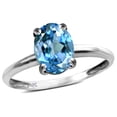 thumbnail image 1 of Star K � Classic Solitaire Oval 8x6 Genuine Blue Topaz Engagement Promise Ring, 1 of 8