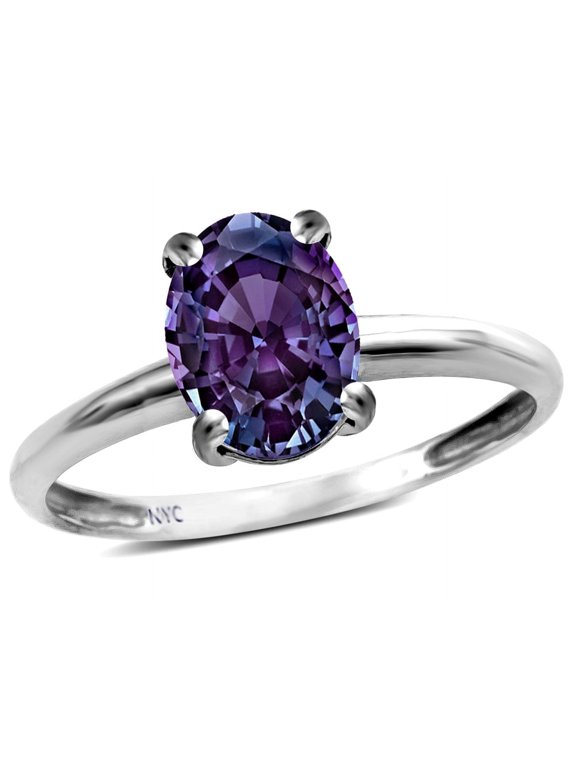 � Classic Solitaire Oval 8x6 Simulated Alexandrite Engagement Promise Ring