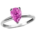 thumbnail image 1 of Star K � Classic V prong Solitaire 8x6 Pear Shape Created Pink Sapphire Engagement Promise Ring, 1 of 9