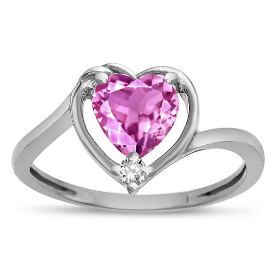 Star K � Created Pink Sapphire Heart Bypass Love Knot Promise Ring