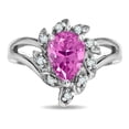 thumbnail image 1 of Star K � Created Pink Sapphire Pear Shape 8x6 Halo Split Shank Ring, 1 of 9