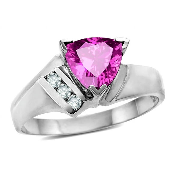 Star K � Created Pink Sapphire Trillion Contemporary Designer Ring