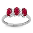 thumbnail image 1 of Star K� Created Ruby 3 Three Oval Stones Promise Ring Wedding Band, 1 of 9