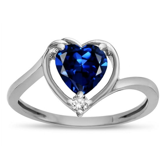 Star K � Created Sapphire Heart Bypass Love Knot Promise Ring