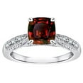 thumbnail image 1 of Star K� Cushion-Cut 7mm Genuine Garnet Antique Vintage Style Solitaire Engagement Promise Ring, 1 of 9