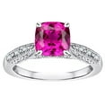 thumbnail image 1 of Star K� Cushion-Cut 7mm Simulated Pink Tourmaline Antique Vintage Style Solitaire Engagement Promise Ring, 1 of 9