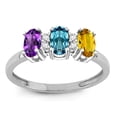 thumbnail image 1 of Star K � Custom Personalized 3 Oval Birthstones 5 x 3 mm Mothers Ring Promise Wedding Band, 1 of 9