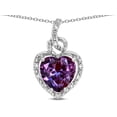thumbnail image 1 of Star K� Double Love Heart Halo Pendant Necklace with 8mm Simulated Alexandrite, 1 of 9