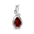 thumbnail image 1 of Star K� Drop Halo Pear Shape Genuine Garnet Pendant Necklace, 1 of 9
