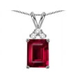 thumbnail image 1 of Star K � Emerald Cut 10x8 mm Created Ruby Pendant Necklace, 1 of 9