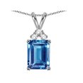 thumbnail image 1 of Star K � Emerald Cut 10x8 mm Genuine Blue Topaz Pendant Necklace, 1 of 9