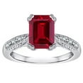 thumbnail image 1 of Star K� Emerald Cut 8x6 Created Ruby Antique Vintage Style Solitaire Engagement Promise Ring, 1 of 9