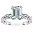 thumbnail image 1 of Star K� Emerald Cut 8x6 Genuine Aquamarine Antique Vintage Style Solitaire Engagement Promise Ring, 1 of 9