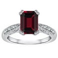 thumbnail image 1 of Star K� Emerald Cut 8x6 Genuine Garnet Antique Vintage Style Solitaire Engagement Promise Ring, 1 of 9