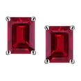 thumbnail image 1 of Star K� Emerald Cut 8x6mm Created Ruby Screw Back Earrings Studs, 1 of 9
