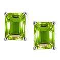 thumbnail image 1 of Star K� Emerald Cut 8x6mm Genuine Peridot Earrings Studs, 1 of 9