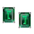 thumbnail image 1 of Star K� Emerald Cut 8x6mm Simulated Emerald Earrings Studs, 1 of 9