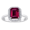 thumbnail image 1 of Star K� Emerald Cut Created Ruby Halo Ring, 1 of 9