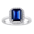 thumbnail image 1 of Star K� Emerald Cut Created Sapphire Halo Ring, 1 of 9