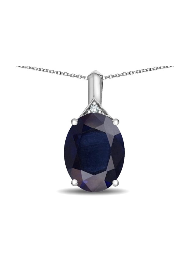 � Expressions Large 12x10mm Oval Genuine Black Sapphire Pendant Necklace
