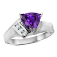 thumbnail image 1 of Star K � Genuine Amethyst Triangle Trillion 7mm Contemporary Modern Designer Ring, 1 of 9