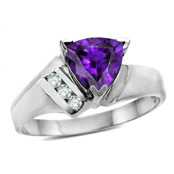 Star K � Genuine Amethyst Trillion Triangle Contemporary Modern Designer Ring