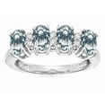 thumbnail image 1 of Star K� Genuine Aquamarine Oval 5x3 4 Four Stone Band Ring, 1 of 9