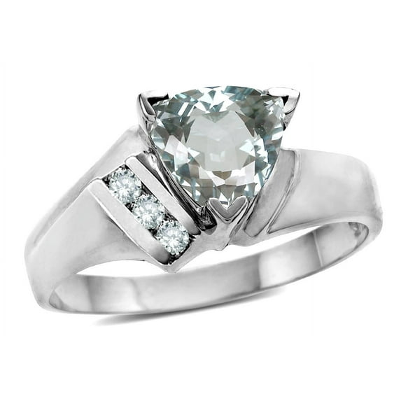 Star K � Genuine Aquamarine Trillion Triangle Contemporary Modern Designer Ring