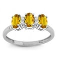 thumbnail image 1 of Star K� Genuine Citrine 3 Three Oval Stones Promise Ring Wedding Band, 1 of 9