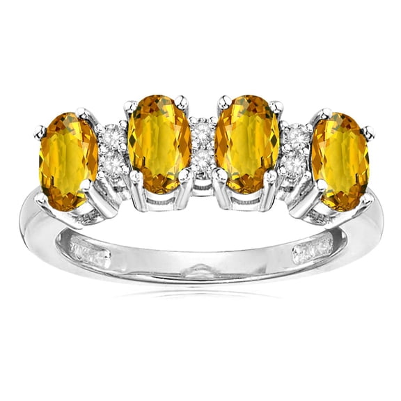 Star K� Genuine Citrine Oval 5x3 4 Four Stone Band Ring