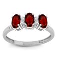 thumbnail image 1 of Star K� 3 Three Oval Genuine Garnet Stones Promise Ring Wedding Band, 1 of 9