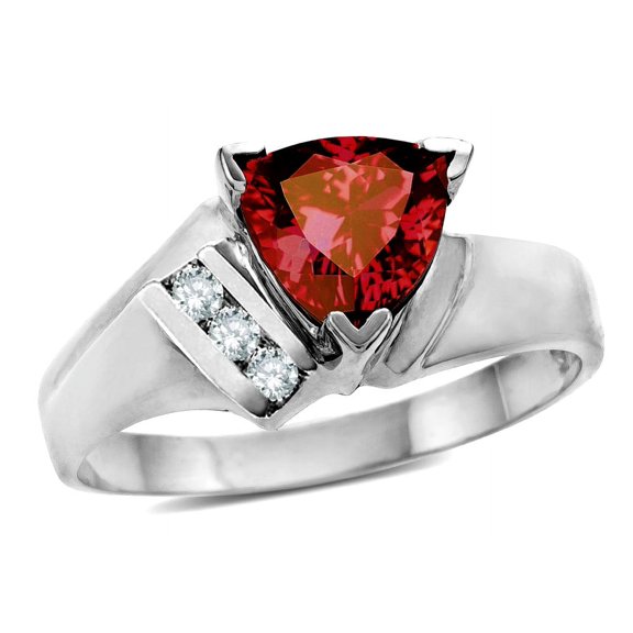 Star K � Genuine Garnet Trillion Triangle Contemporary Modern Designer Ring