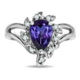 thumbnail image 1 of Star K � Genuine Iolite Pear Shape 8x6 Halo Split Shank Ring, 1 of 9