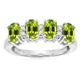 thumbnail image 1 of Star K� Oval 5x3 Genuine Peridot 4 Four Stone Band Ring, 1 of 9