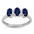 thumbnail image 1 of Star K� Genuine Sapphire 3 Three Oval Stones Promise Ring Wedding Band, 1 of 9