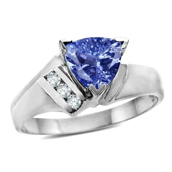 Star K � 14kt Gold Genuine Tanzanite Trillion Triangle Contemporary Modern Designer Ring