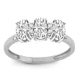 thumbnail image 1 of Star K� Genuine White Topaz 3 Three Oval Stones Promise Ring Wedding Band, 1 of 9