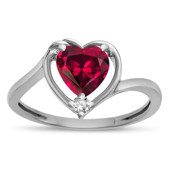 Star K � Heart Created Ruby Bypass Love Knot Promise Ring