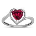 thumbnail image 1 of Star K � Heart Created Ruby Bypass Love Knot Promise Ring, 1 of 8