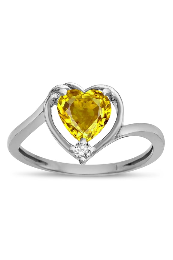 � Heart Genuine Citrine Bypass Love Knot Promise Ring